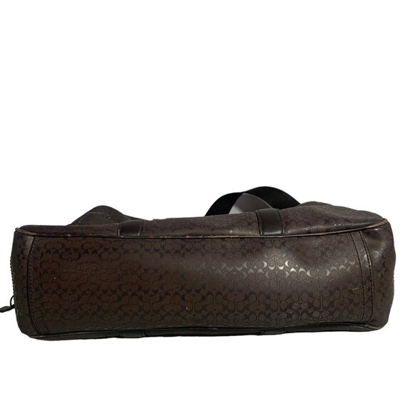 Coach Briefcase Brown CC Monogram Print Leather Messenger Bag Mens Women’s - Picture 10 of 16